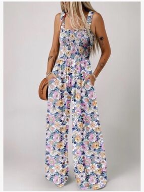 Floral Wide-Leg Jumpsuit in Multicolor